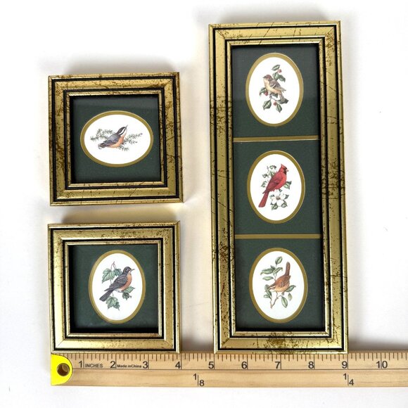 Feathered Friends Heartfelt Collection Bird Art Framed Prints Gold Frames - Picture 10 of 10